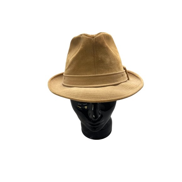 Dobbs Men’s Suede Feathers Band Fedora Beige - Picture 5 of 7